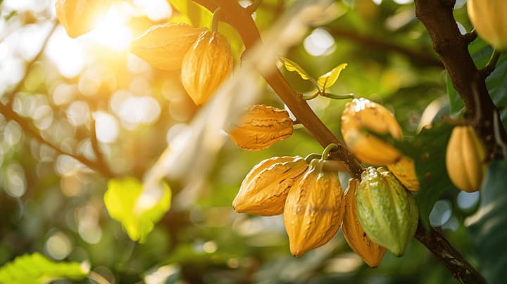 Plantation de cacao sous le soleil